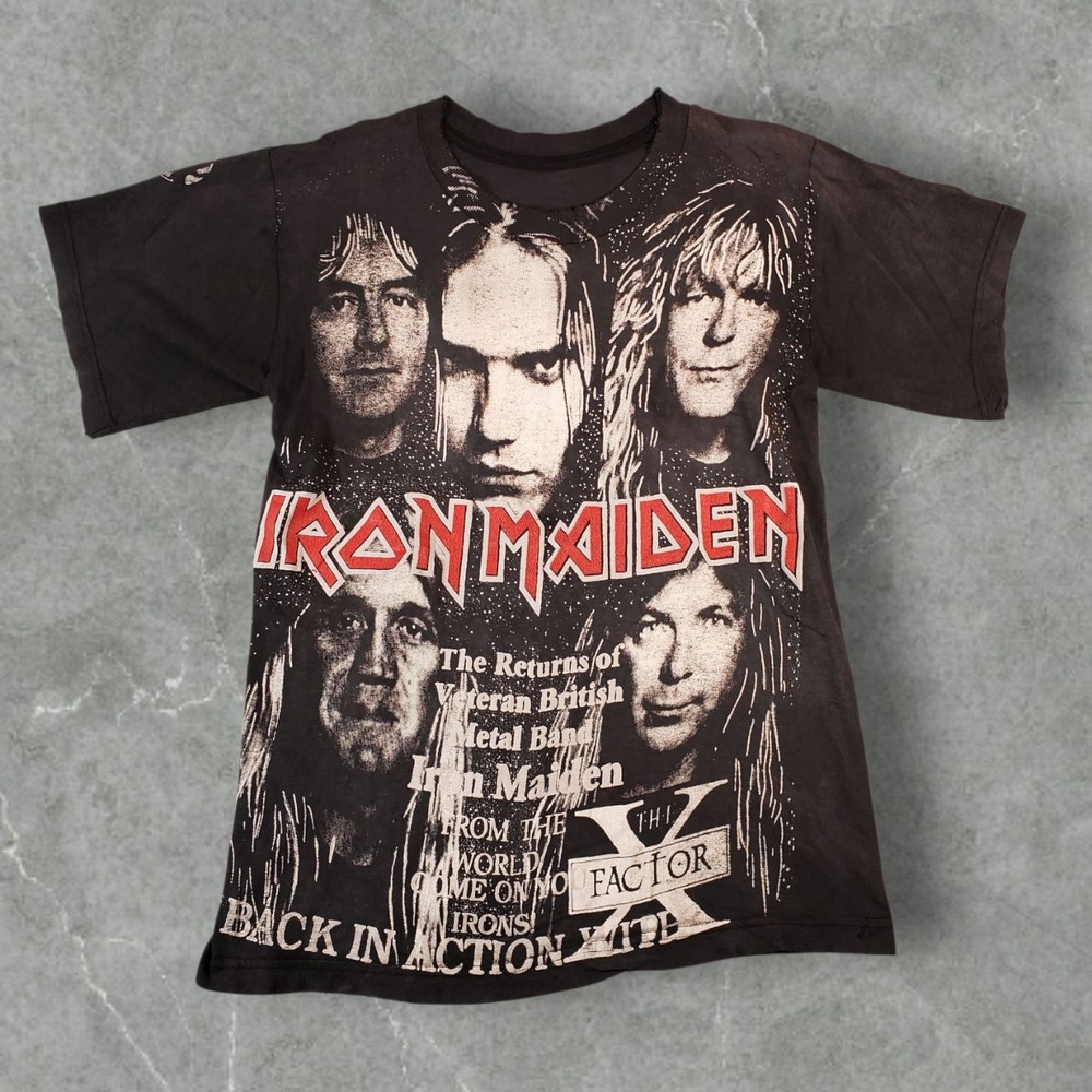 Vintage Iron Maiden Shirt Mens Large Black 90s 95 The X Factor Band Mexican Rare